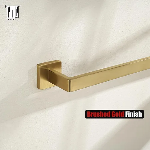 Miniatura 4 de JQK Barra de Toalla Dorada, Toallero de 32.36 Pulgadas con Bordes Redondeados, Montaje en Pared de Acero Inoxidable 304 para Baño, Longitud Útil