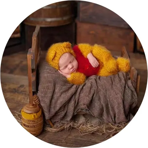 Miniatura 2 de Moda recién nacido niños niñas bebé sesión de fotos accesorios trajes ganchillo ropa mohair sombrero pantalones fotografía accesorios disfraz