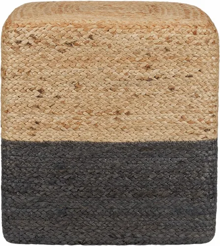 Miniatura 3 de REDEARTH Taburete de puf cubo, otomano Puf trenzado de yute para el reposapiés sentado para la sala de estar, dormitorio, guardería, patio, salón