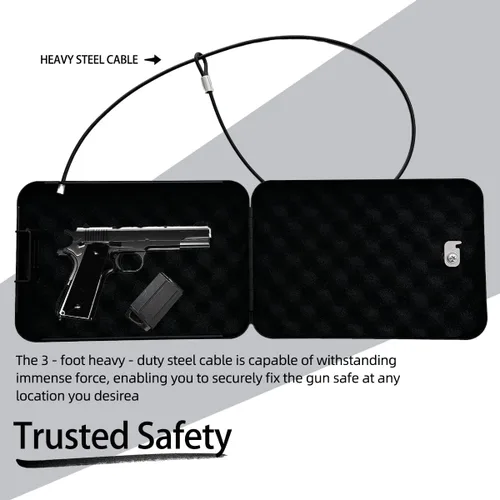 Miniatura 4 de Pistola, caja fuerte portátil de viaje para armas de fuego, caja fuerte para pistola, caja fuerte para armas de fuego en el automóvil con cerradura