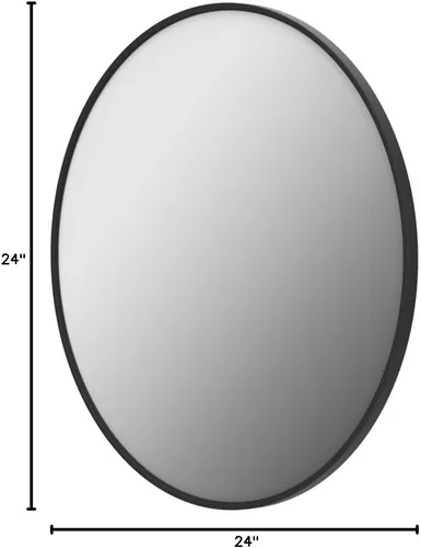 Miniatura 8 de Fabuday Espejo redondo negro para pared de 24 pulgadas, espejo circular para baño, entrada, sala de estar, pasillo, decoración de tocador, espejo
