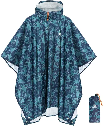 Anyoo Waterproof Rain Poncho for Adults Lightweight Raincoat for Men Women Jacket Coat Hooded for Hiking Outdoor Activities