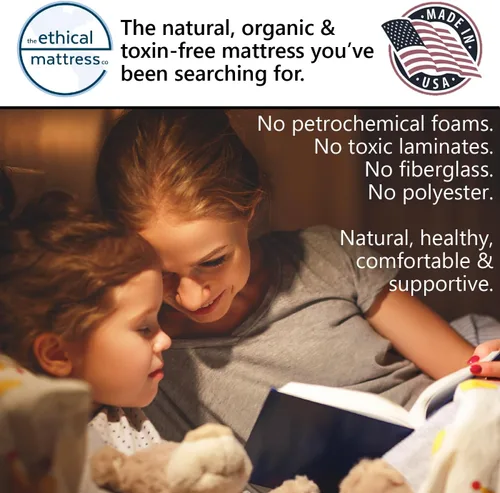Miniatura 8 de Ethical Mattress CO - Colchón híbrido sin toxinas de 10 pulgadas, fabricado en los Estados Unidos con algodón orgánico, lana, látex y resortes