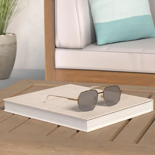 Miniatura 25 de SOJOS Trendy Aviator Sunglasses Mens Womens Retro Double Bridge Metal Frame Semi-Rimless Shades SJ1191