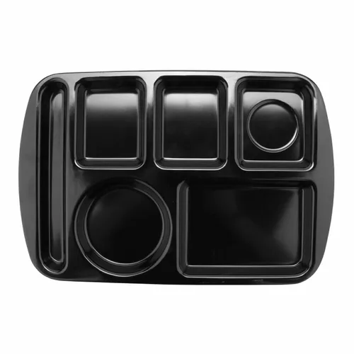 Miniatura 33 de G.E.T. Bandeja escolar para cafetería con 6 compartimentos, para zurdos, 10 x 14 pulgadas, verde bosque (paquete de 4)