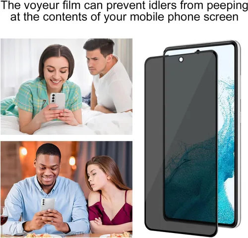 Miniatura 3 de Paquete de 3 + 3: 2 protectores de pantalla de privacidad y 1 transparente y 3 protectores de lente de cámara para Samsung Galaxy S22 5G de 6.1