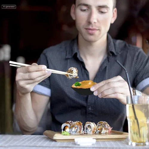 Miniatura 4 de Paquete de 4 cuencos de charcutería, tazón pequeño en forma de hoja, cuencos de cerámica resistentes a las grietas para sushi, condimentos