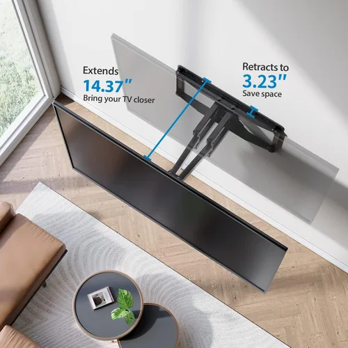 Miniatura 7 de Pipishell - Soporte de pared para TV de movimiento completo para la mayoría de televisores de 37 a 75 pulgadas, soporte de pared con brazos