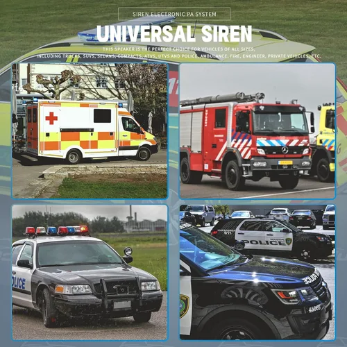 Miniatura 3 de Cuerno de sirena de policía 12V para vehículos, sistema PA de sirenas de emergencia para camión de ambulancia de bomberos, altavoz rectangular 9