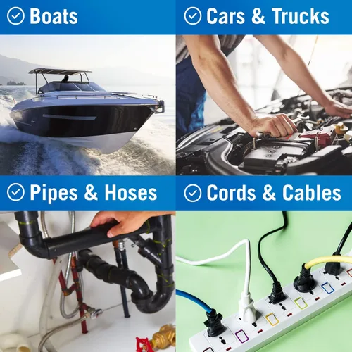 Miniatura 6 de Better Boat - Cinta de silicona negra resistente, autoadhesiva para reparación de mangueras de goma y tuberías de agua, sello de fontanería, cinta