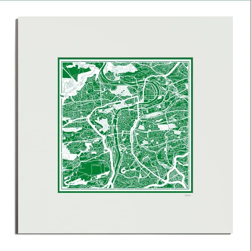 Miniatura 90 de O3 Design Studio Mapa de corte de papel Madrid negro mate de 20 x 20 pulgadas