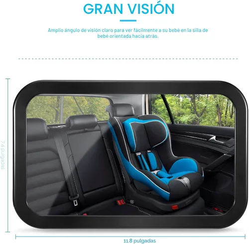 Miniatura 3 de Espejo de auto para bebé, espejo de asiento de auto DARVIQS, monitorea de manera segura a un niño pequeño en el asiento trasero del carro, acrílico