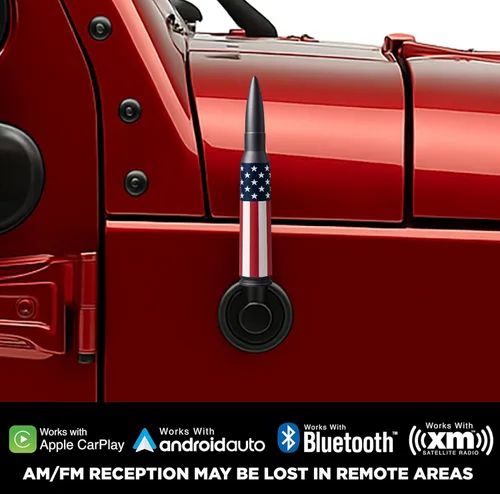 Miniatura 4 de 50 Cal Badass Bullet Antenna® se adapta a Jeep Wrangler JK y JL de (2007 para accesorios Jeep Wrangler y Gladiator), seguro para lavado de autos