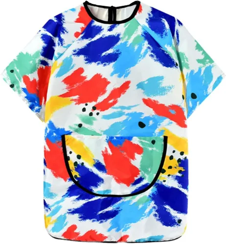 Huahui Delantal de pintura infantil impermeable para niños Manga corta.