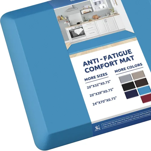 Miniatura 23 de KitchenClouds Alfombra de cocina acolchada anti fatiga, 17.3 x 60 pulgadas, impermeable, antideslizante, tapete de escritorio cómodo, para cocina