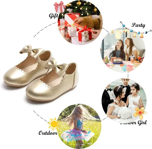 Miniatura 4 de Felix & Flora Zapatos de vestir para niña de las flores, zapatos planos de ballet para niñas, para fiestas, escuela, boda