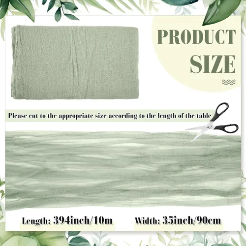Miniatura 2 de Boao Halloween Cheese Cloth 35.43 x 393.7 Inch Sage Green Cheesecloth Roll for Crafts Large Cotton Muslin Gauze Fabric for Halloween Outdoor &