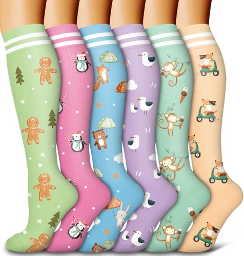 Miniatura 43 de Bluemaple Paquete de 6 calcetines de compresión de cobre para mujeres y hombres, el mejor apoyo para médicos, correr, enfermería, atletismo