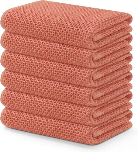 Miniatura 33 de Kitinjoy - Paños de cocina de 100 % algodón, tela de tejido gofrado, paño de limpieza ultrasuave, absorbente y de secado rápido. Gris Oscuro