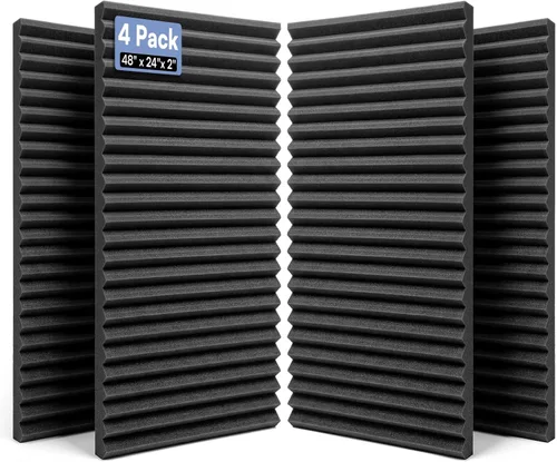 Miniatura 9 de GUERRI Paneles de espuma a prueba de sonido para paredes, paquete de 48 paneles de espuma acústica con autoadhesivos de 12 x 12 x 1 pulgada, paneles
