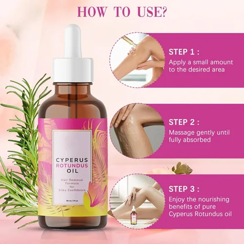 Miniatura 5 de Aceite Cyperus Rotundus de 2.0 fl oz, aceite natural de Cyperus Rotundus para depilación, reduce el crecimiento no deseado del cabello, hidratante