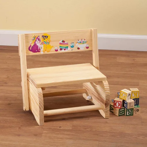 Miniatura 2 de Taburete y silla infantil 2 en 1, diseño de animales y postres