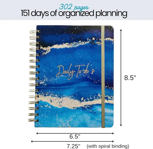 Miniatura 9 de Paper 'n Such Agenda simplificada con espiral, planificador diario sin fecha, cuaderno de tapa dura, artículos esenciales para la universidad
