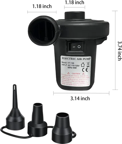 Miniatura 6 de Aida & Hani Bomba de aire eléctrica para inflables, descalentamiento rápido y bombas de inflador con 3 boquillas, enchufe de 110 V para colchón