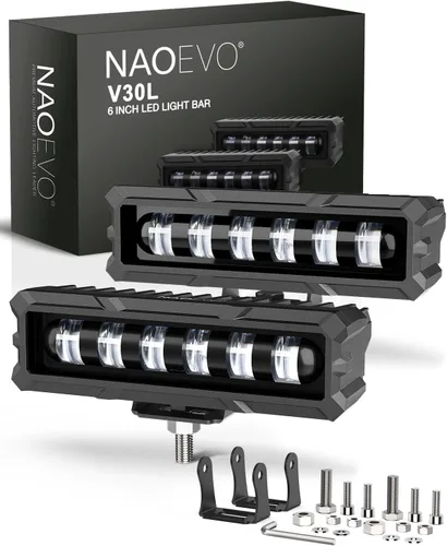 Miniatura 11 de NAOEVO Barra de luz LED de 6 pulgadas, 50 W 2300 lm focos de lente, luces LED antiniebla – Luces LED todoterreno para camiones/coches/barco/ATV/UTV