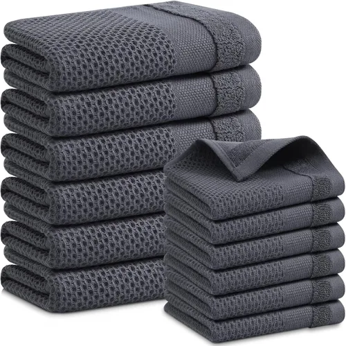 Miniatura 51 de Homaxy Paños de cocina 100% algodón, paquete de 8 – 12 x 12 pulgadas, tejido de gofre, muy suaves y absorbentes, paños de cocina de secado rápido