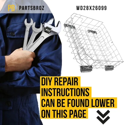 Miniatura 6 de PartsBroz WD28X26099 - Conjunto de estante inferior WD28X34744, compatible con lavavajillas Hotpoint General Electric - Reemplaza a AP6980564