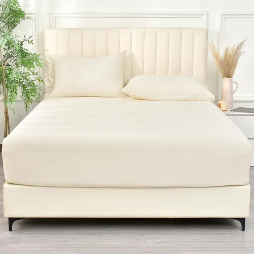 Miniatura 12 de PHF Sábana bajera ajustable 100% rayón derivado de bambú, tamaño Twin, bolsillo profundo de 16", 1" más ancho, elástico fuerte, fácil ajuste