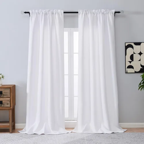 Miniatura 173 de OVZME Cortinas opacas turquesa para tratamiento de ventanas pequeñas, cortinas cortas con bloqueo de luz para ventana de cocina sobre el fregadero