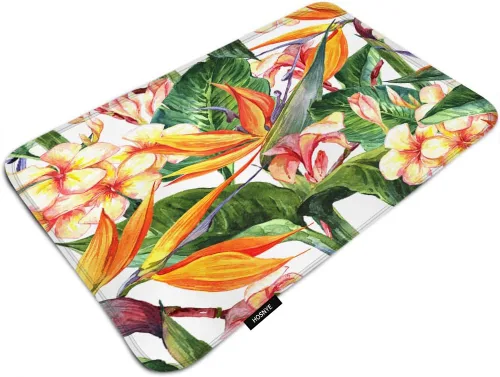 Miniatura 26 de Tapete de baño de glicina abstracta para baño, diseño de flores moradas con fondo de bokeh, tapete de ducha para una cómoda y absorbente de agua