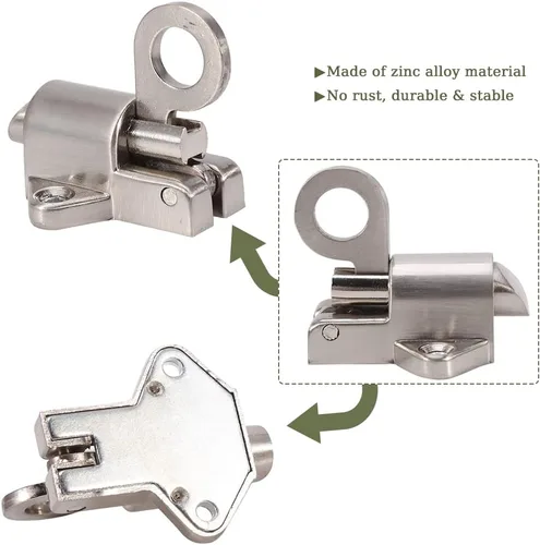 Miniatura 4 de Watris Veiyi Pestillo con resorte, cierre automático de perno de carga de resorte, anillo de tracción de cierre automático
