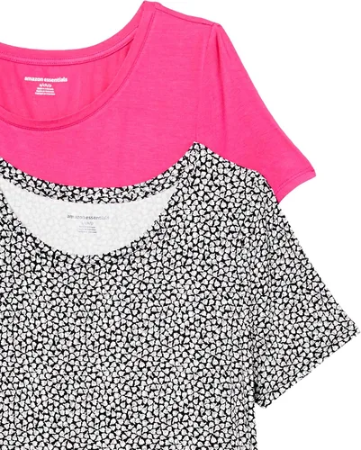 Miniatura 6 de Tienda Essentials Camiseta estilo túnica de manga corta para mujer, paquete de 2