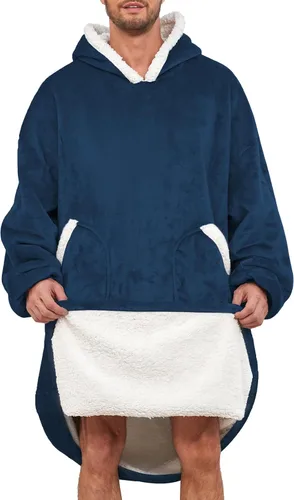 Miniatura 11 de Century Star Manta con capucha para mujeres y hombres, sherpa, de gran tamaño, gruesa, acogedora, suave, cálida, para adultos, sudadera con capucha