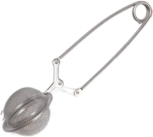 Colador de té de malla de acero inoxidable con asa, filtro de metal, bola de filtro de té, café, hierba, especias, difusor de té (1 unidad, pequeña)