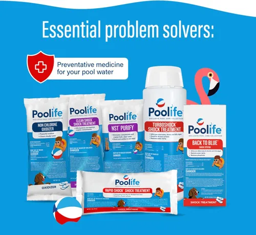 Miniatura 6 de Poolife Turbo Shock para eliminar algas, bacterias y agua turbia. Choque de piscina de hipoclorito de calcio al 78% más fuerte - Disolución rápida