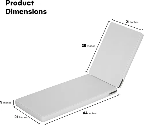 Miniatura 3 de Chaise Lounge - Cojines para muebles de patio al aire libre Cojines para sillas de patio resistentes al agua de 72 x 21 pulgadas Cojines Gris