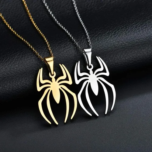 Miniatura 3 de RZCXBS Collar con colgante de araña de acero inoxidable ligero con dije de Spiderman joyería para niños mujeres niños y niñas Metal