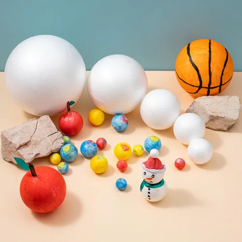 Miniatura 4 de FFchanhe - Paquete de 40 bolas de espuma de 3 pulgadas para manualidades, bolas de espuma de poliestireno, para proyectos escolares, bodas, Navidad