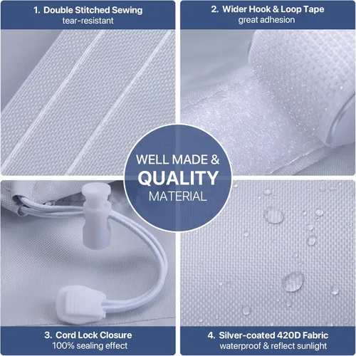Miniatura 5 de LOVIGA Kit de ventilación portátil de aire acondicionado para ventana, kit de sellado 100% portátil de ventana de CA, se adapta a mangueras de 5 y 6