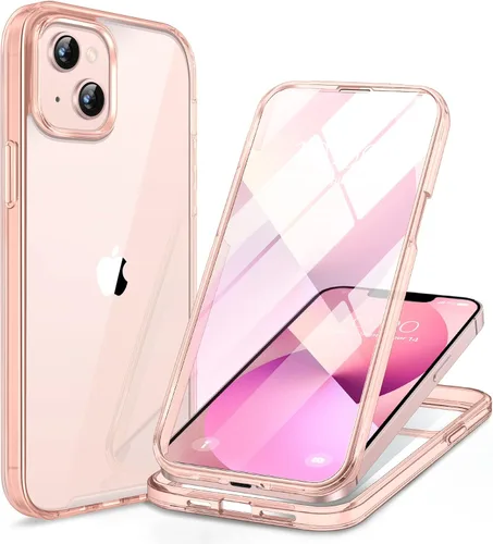 Miniatura 213 de Miracase Funda para iPhone 13 de 6.1 pulgadas, [sin burbujas] funda de teléfono de cuerpo completo con pantalla de vidrio completa integrada, sin