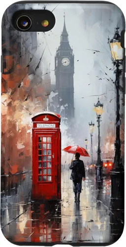 Miniatura 18 de Funda para iPhone 11 Pro Wet London Iconic Red Phone Booth Clocktower Art Cover