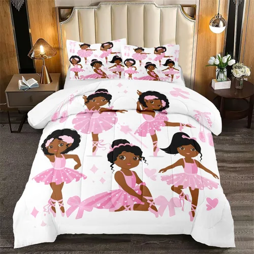 Miniatura 6 de Juego de ropa de cama de tamaño individual, edredón de gatos de dibujos animados para niñas, niños y adolescentes, juego de edredón azul