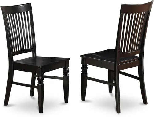 Miniatura 8 de East West Furniture WEC-BCH-W Weston - Sillas de comedor de madera con respaldo de listones, juego de 2, color negro y cereza