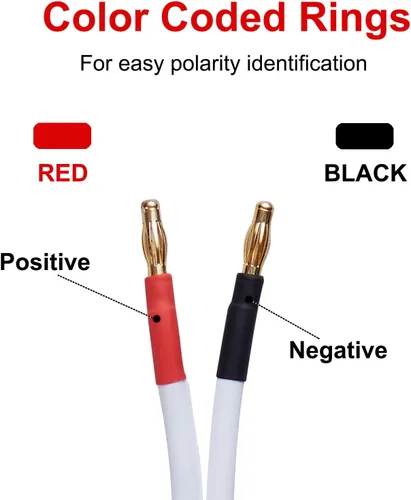 Miniatura 5 de Cable de altavoz de alta fidelidad de alta fidelidad HD de alta calidad de 12 AWG (paquete de 2, 3 pies), cable de altavoz banana calibre 12