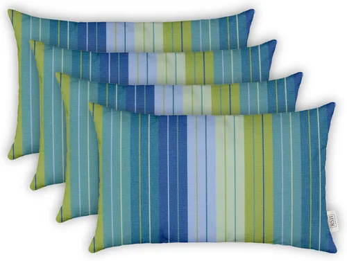 Miniatura 67 de RSH DECOR: Sunbrella - Juego de 4 almohadas lumbares, 20 x 12 pulgadas, tela de rendimiento resistente al agua y a la decoloración, fundas