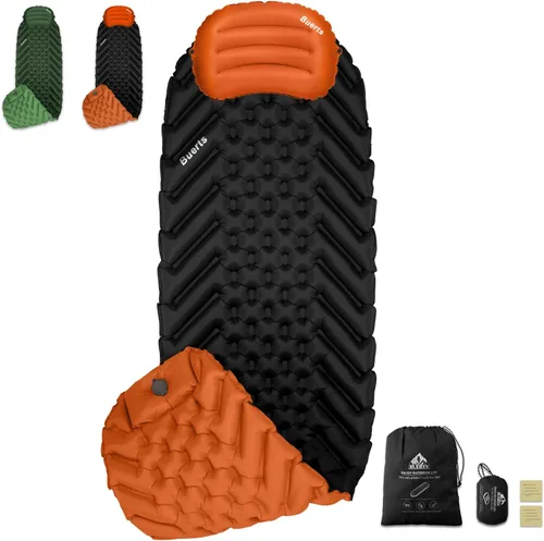 Miniatura 8 de Colchoneta de dormir y almohada inflable, portátil, ultraligero, grueso, rápido de inflar en 30 segundos, se puede empalmar. Adecuado